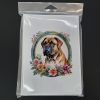 Dogue de Bordeaux and Flowers Greeting Cards Pack of 8 Blank Cards with Envelopes Whimsical A7 Size 5x7 Blank Note Cards