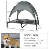 PawHut Elevated Portable Dog Cot Pet Bed with UV Protection Canopy Shade, 36 inch, Gray