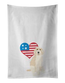 Doodle Fawn #2 Patriotic Kitchen Towel Set of 2 White Dish Towels Decorative Bathroom Hand towel for Hand, Face, Hair, Yoga, Tea, Dishcloth, 19 X 28"