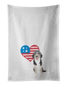 NEW Doodle Black Tricolor #1 Patriotic Kitchen Towel Set of 2 White Dish Towels Decorative Bathroom Hand towel for Hand, Face, Hair, Yoga, Tea