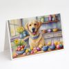 Decorating Easter Yellow Labrador Retriever Greeting Cards Pack of 8 Blank Cards with Envelopes Whimsical A7 Size 5x7 Blank Note Cards