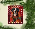 Entlebucher Mountain Dog Holiday Christmas Porcelain Ornament Christmas Tree Hanging Decorations for Home Christmas Holiday, Rectangle, Gift