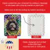 Portuguese Water Dog King of Mardi Gras Porcelain Ornament Christmas Tree Hanging Decorations for Home Christmas Holiday, Rectangle, Gift, Multicolor