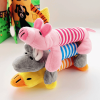 1 PC Pet dog, cat, plush cartoon embroidery, bite resistant and stress relieving duck, piglet, elephant, cute sound making toy supplies