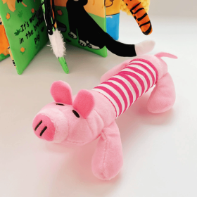 1 PC Pet dog, cat, plush cartoon embroidery, bite resistant and stress relieving duck, piglet, elephant, cute sound making toy supplies (Color: pig)