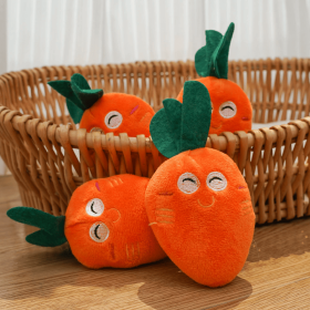 1 PC Pet dog plush sound toy bb called pet cat toy carrot plush toy for pet toys (Color: carrot)