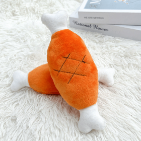 1 PC Pet dog plush sound toy bb called pet cat toy carrot plush toy for pet toys (Color: bone)