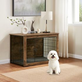 Dog Kennel Furniture, Wooden Dog Crate End Table, Heavy Duty Dog Crate (Main Material: Wood, Main Color: Brown)