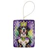 Greater Swiss Mountain Dog King of Mardi Gras Porcelain Ornament Christmas Tree Hanging Decorations for Home Christmas Holiday, Rectangle, Gift
