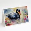 Black Swan Greeting Cards Pack of 8 Blank Cards with Envelopes Whimsical A7 Size 5x7 Blank Note Cards