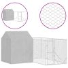Outdoor Dog Kennel with Roof Silver 13.1'x13.1'x8.2' Galvanized Steel
