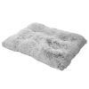 Fluffy Dog Crate Pad, Plush Faux Fur Dog Bed For Extra Large Dogs, Calming XL Dog Bed For Crate, Soft Warm Dog Crate Mat With Non-Slip Bottom, Grey
