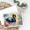 Black Swan Greeting Cards Pack of 8 Blank Cards with Envelopes Whimsical A7 Size 5x7 Blank Note Cards